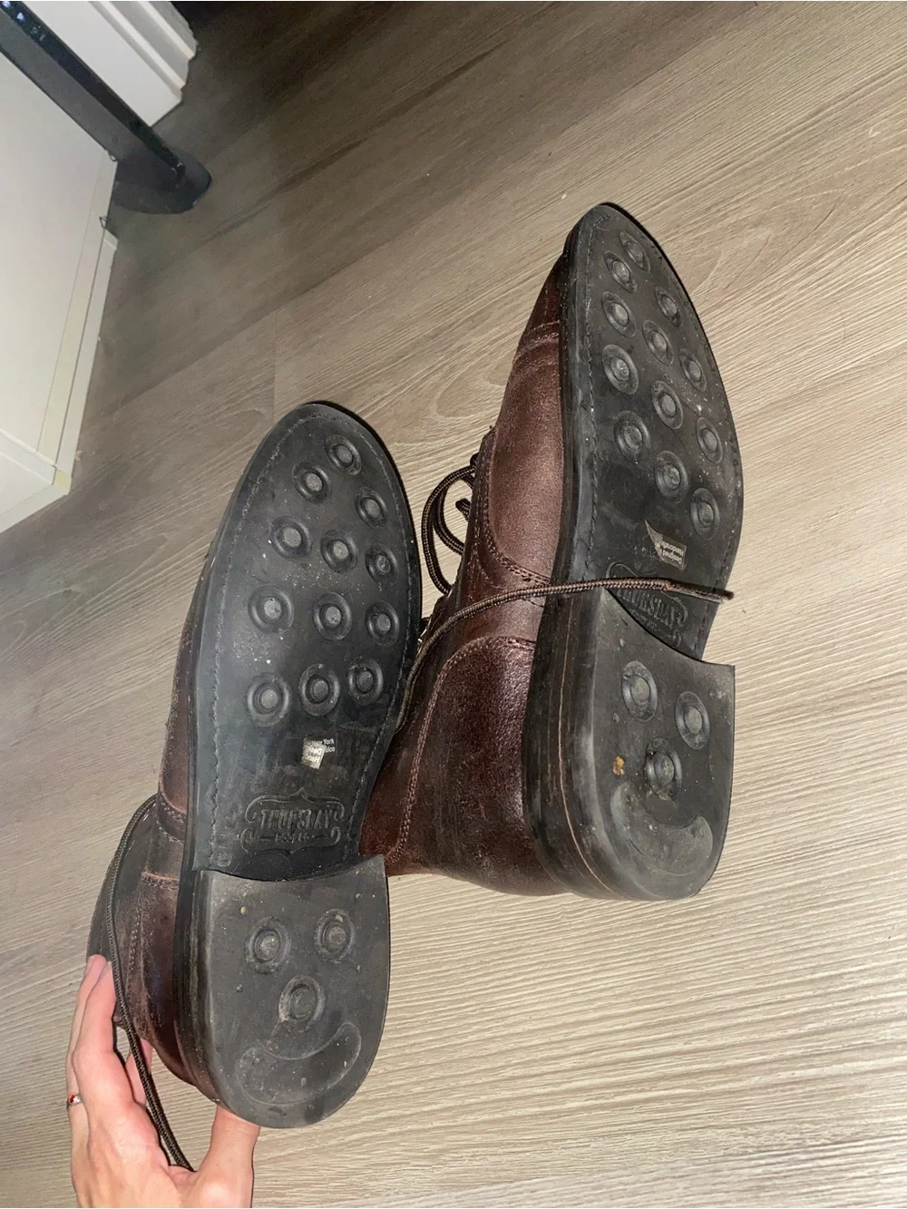 Men's Brown Leather Lace-Up Boots